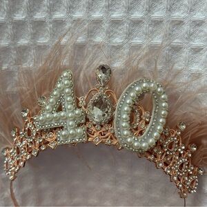 Chic Rose Gold 40th Birthday Tiara